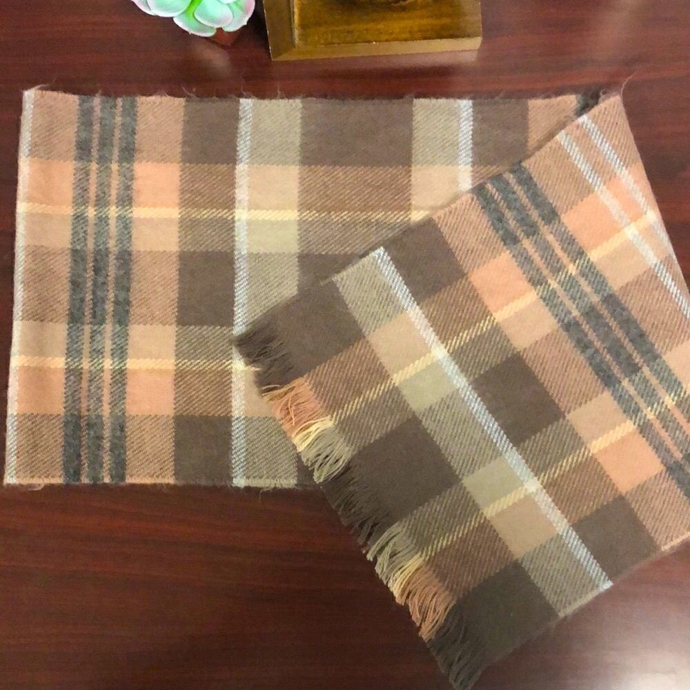 Courtelle Brown Gray Plaid Scarf
